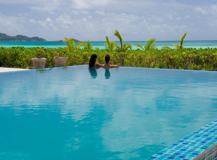 Swimming Pool at Acajou Hotel, Praslin Island Seychelles