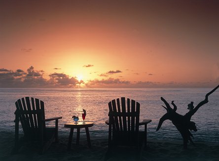 Romantic Seychelles sunsets on Denis Private Island