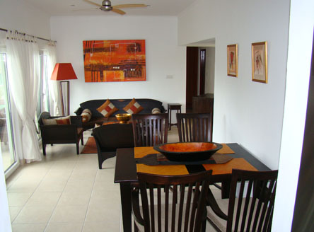 Spacious interior at Hanneman Holiday Apartments for your Seychelles holiday