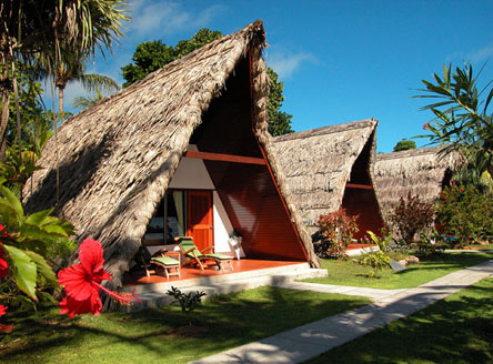 A-frame accommodation at La Digue Island Lodge