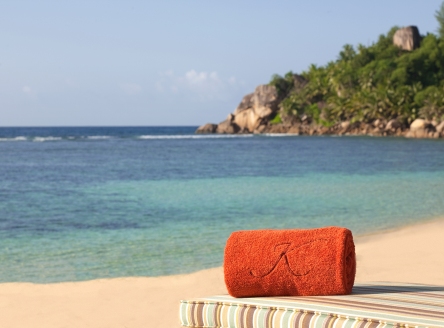 White sand beach of Baie Lazare at Kempinski Seychelles