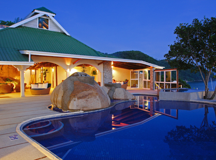 Pool and bar area exclusively for guests staying at Black Parrot Suites