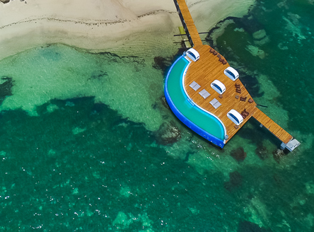 Coco de Mer Hotel Aerial Jetty