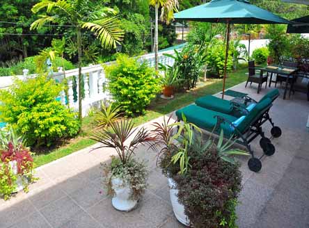 Terrace area of studio apartments at Hanneman Holiday Residence