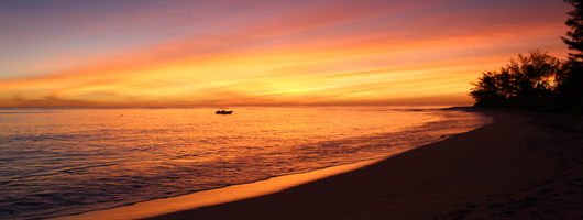 Beautiful Seychelles sunset on Denis Island