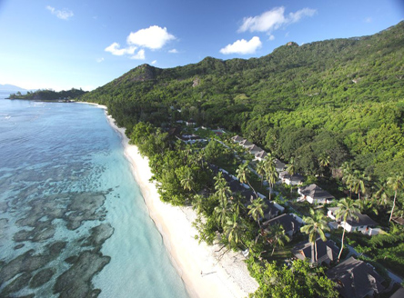 Aerial view of Silhouette Island Seychelles