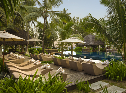 Hilton Seychelles Labriz main swimming pool and decking area