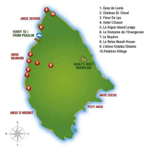 La Digue Map