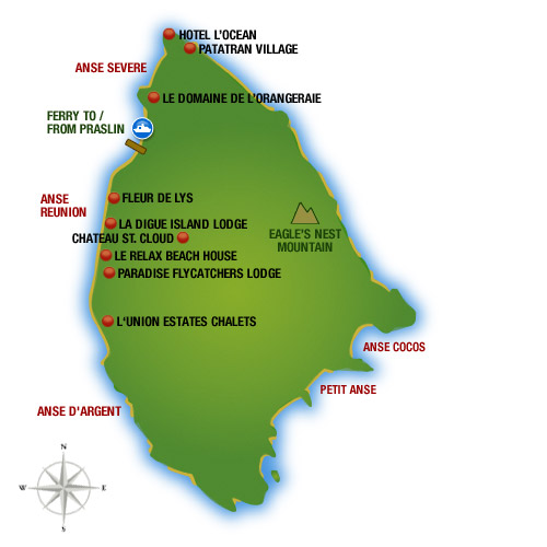 Map of La Digue Island