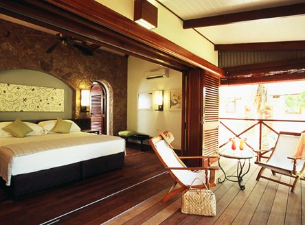 All chalets have a spacious verandah at Paradise Sun