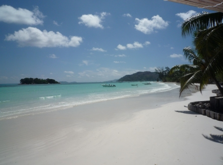 Beautiful Cote d'Or beach on Praslin Island