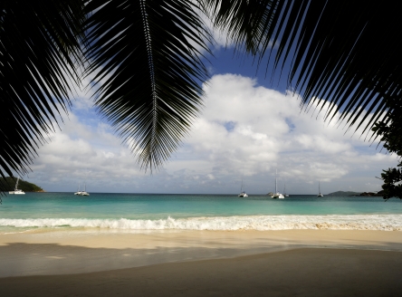 One of the beaches at Raffles Praslin Seychelles